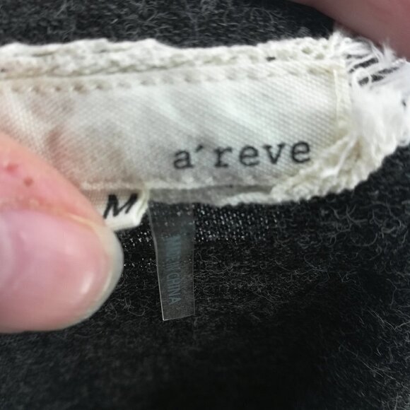 A'reve Ruffle Gray Cardigan Sweater Size M Anthro - Picture 2 of 13